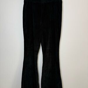 Aerie Black Ribbed Kick Flare Pants M Soft Lounge Yoga Stretch